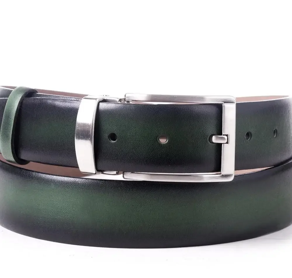 New Luxury Italian Handmade Genuine Leather Belt for Men Custom Length High Quality GLVB0013 Galvaine Steel Dress Style Pakistan