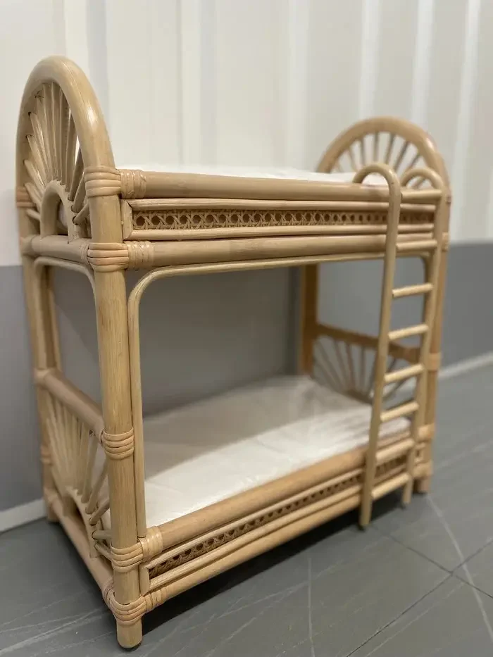 For baby toys doll accessories cute handmade rattan version Dolls Bunk Bed and kid furniture doll toys pretend play