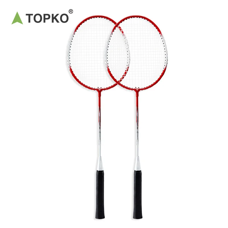 TOPKO Outdoor Backyard Games Iron Alloy Badminton Rackets Durable Light Weight Professional Badminton Thread Rackets