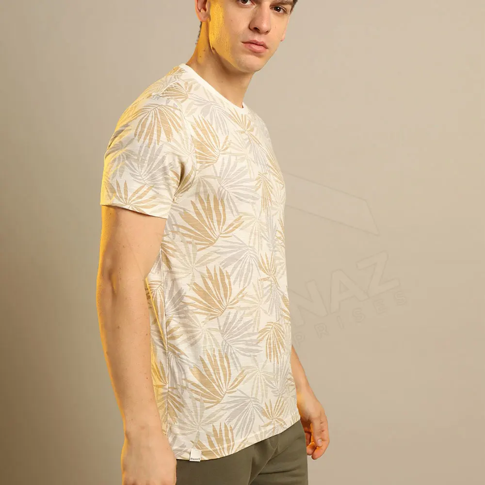 Wholesale Men Clothing Customized Logo Apparel Crew Neck T-Shirt Blank 100%Cotton Striped Design Gym Fitness Man T Shirts