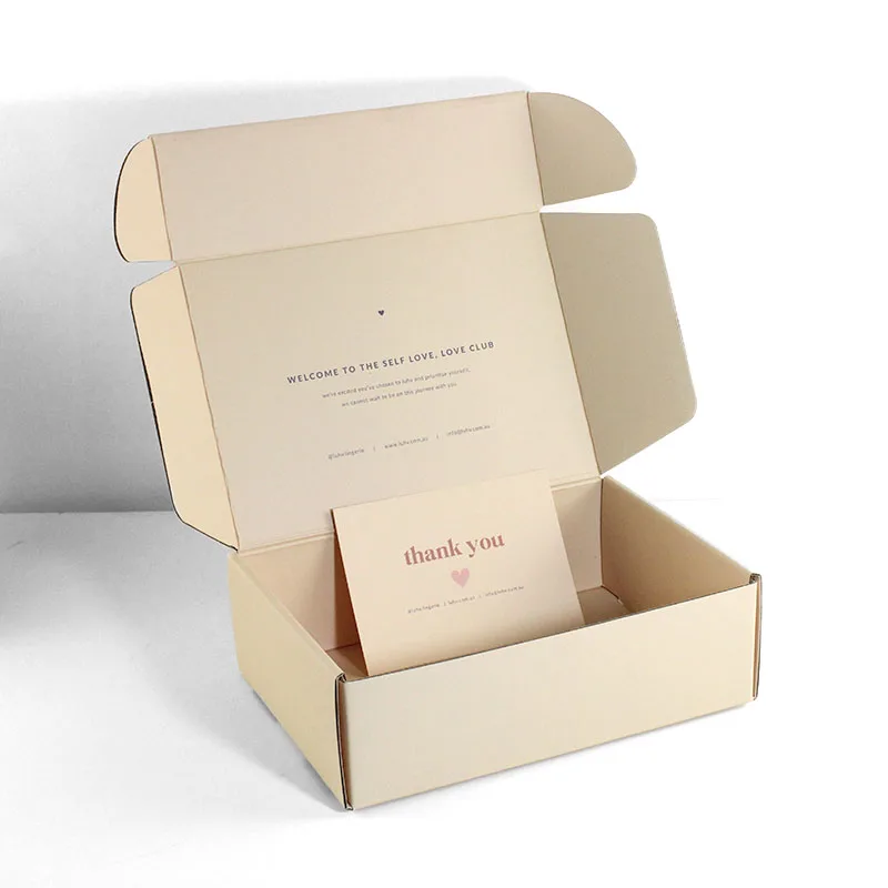 Custom Logo Print Tuck Top Corrugated Paper Packaging Self Pealing Mailer Postal Shipping Box