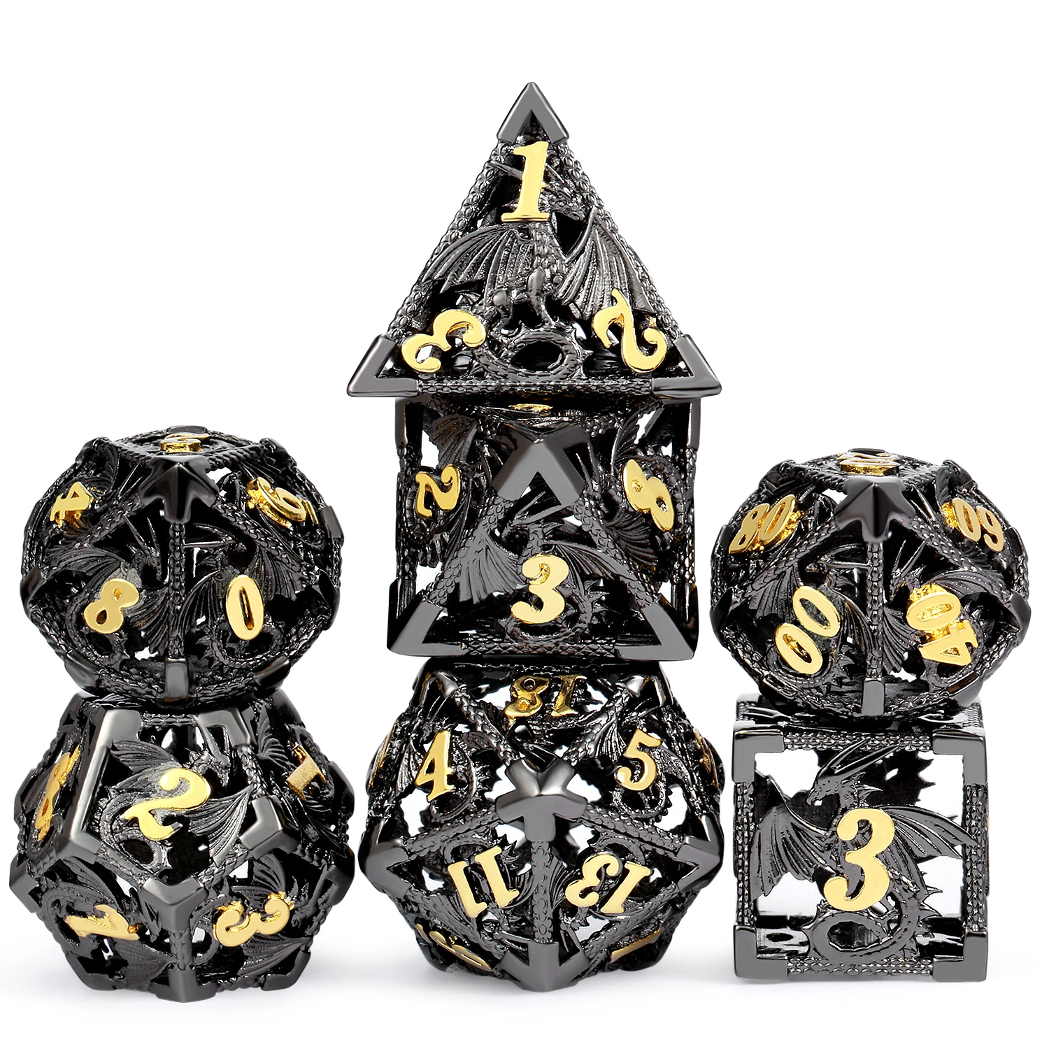 Оптовая продажа набор металлических игральных костей Dragon D4 D6 D1O D12 D20 D % & под заказ металлические подарочные кости из олова для подземелья и игры дракона