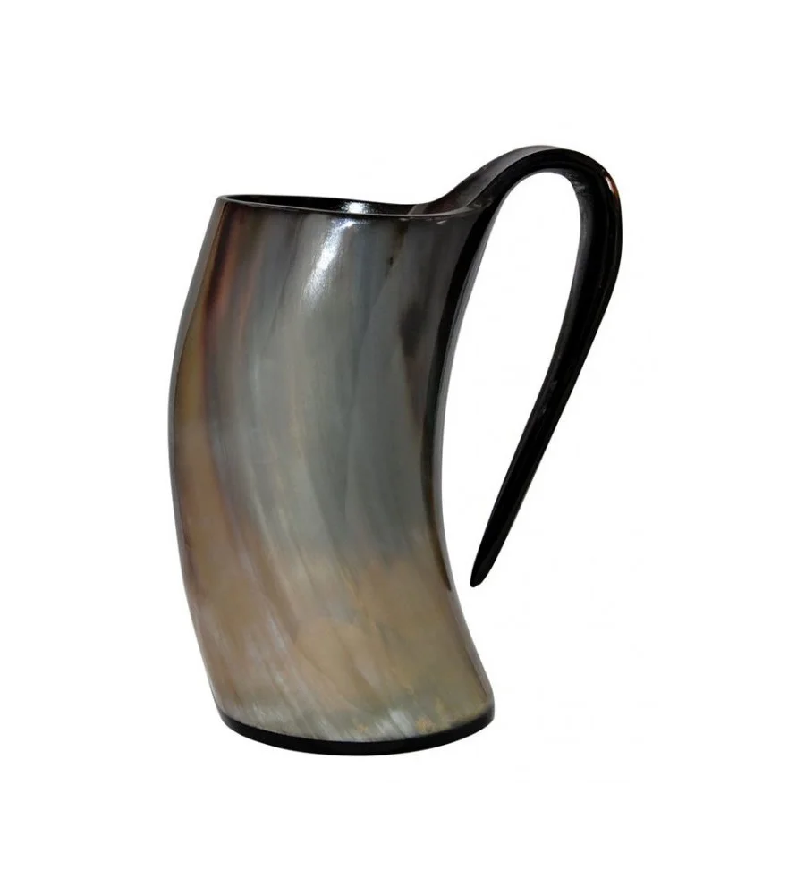 Horn Mug Best Quality For Beer Wine Viking Drinking Horn Mug For Best Selling Black Buffalo Horn Viking drinking mug good price