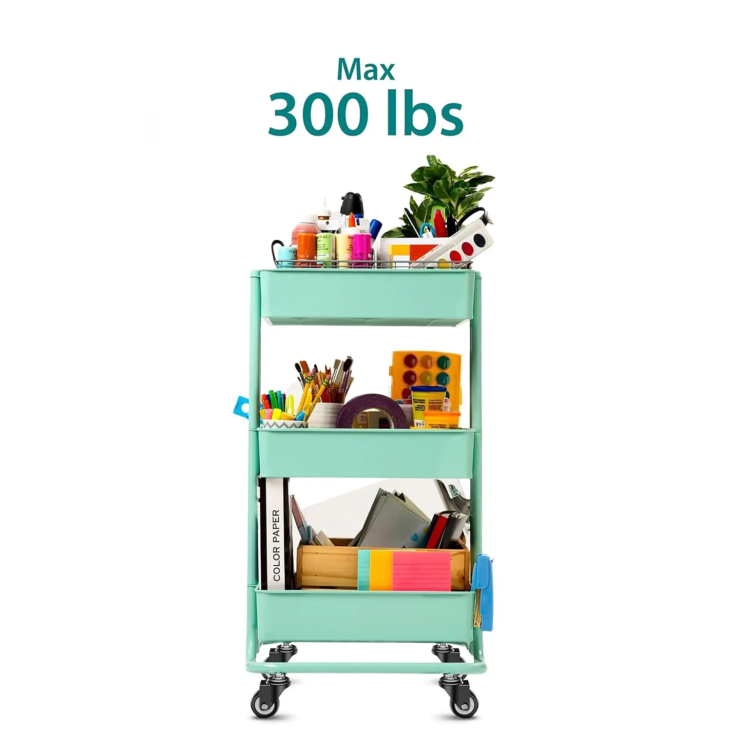 4 Piece Set Industrial Swivel Caster  PVC Double Ball Bearing Threaded Stem Caster  With Brake