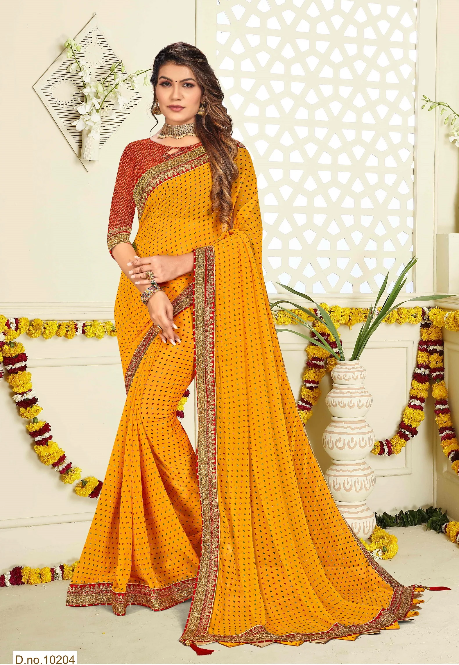 Top Selling Latest Design Women Digital Printed Georgette Saree With Heavy Printed Work Comfortable Fabric Saree from India