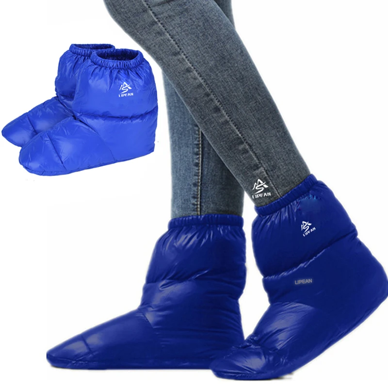 Ultralight Duck Down Filled Winter Boots Goose Down Booties for Indoor Outdoor