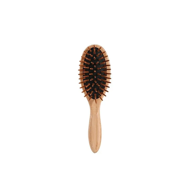 Own Factory ECO Bamboo Custom Logo Designs Paddle Head Massager Scalp Massager Cushion Brush Paddle Handle Detangling Brus