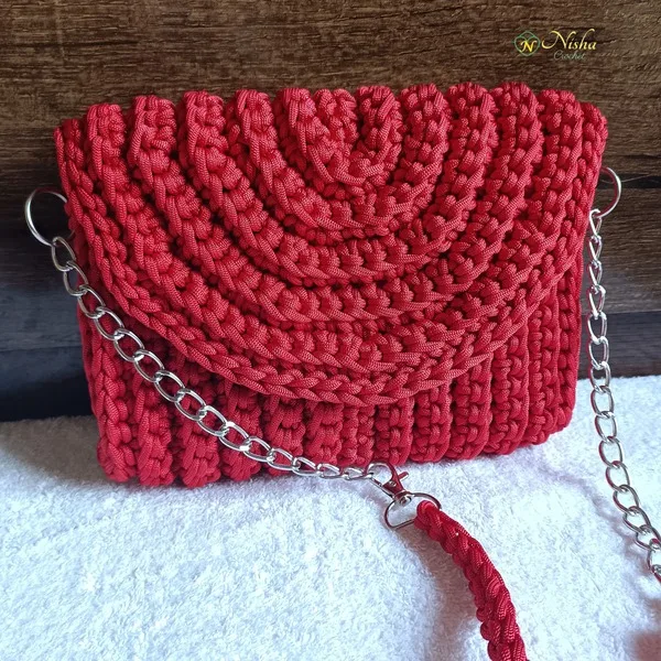 Handmade Bag Product With 100% Cotton Cord Handmade Crochet Clutch Handbag For Women Use with Premium Quality at Wholesale Price