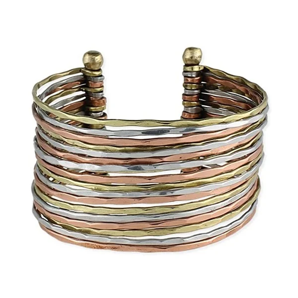 Custom Hammered Brass Bangle bracelet Worn Gold Silver Color Wide Copper Cuff Bangle Bracelet for Women