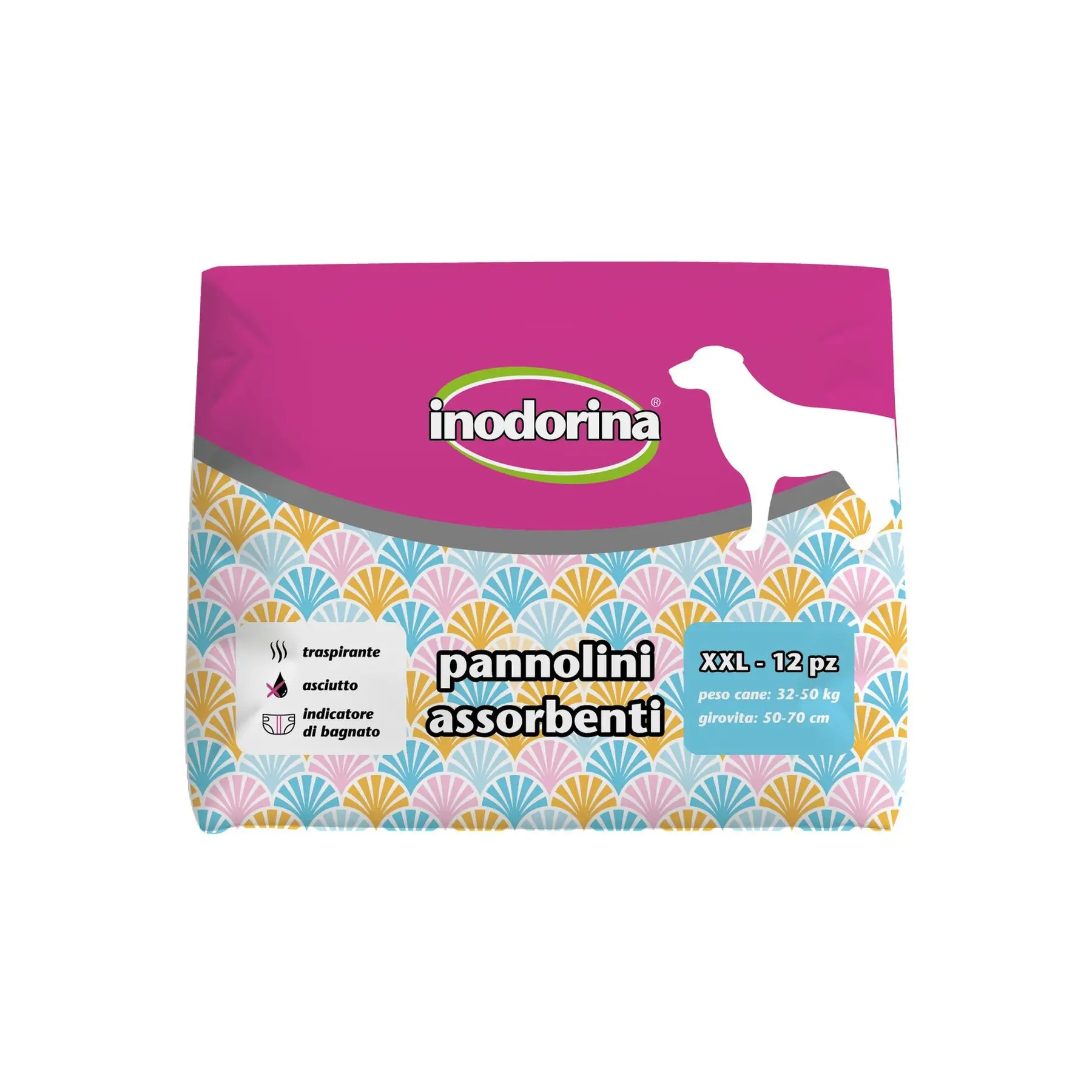 Highly Rated Inodorina Female Dog Diaper XXL - Superior Absorbency - Ideal for Keeping Pets Clean and Hygienic