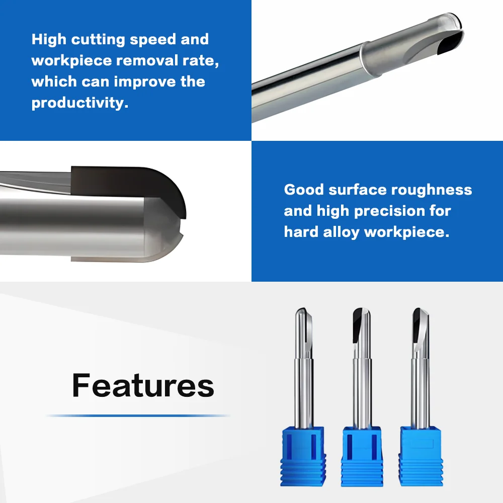 PCD end mill woodworking diamond cutter Ball Nose cutting tools pcd tipped end mill for Graphite Processing