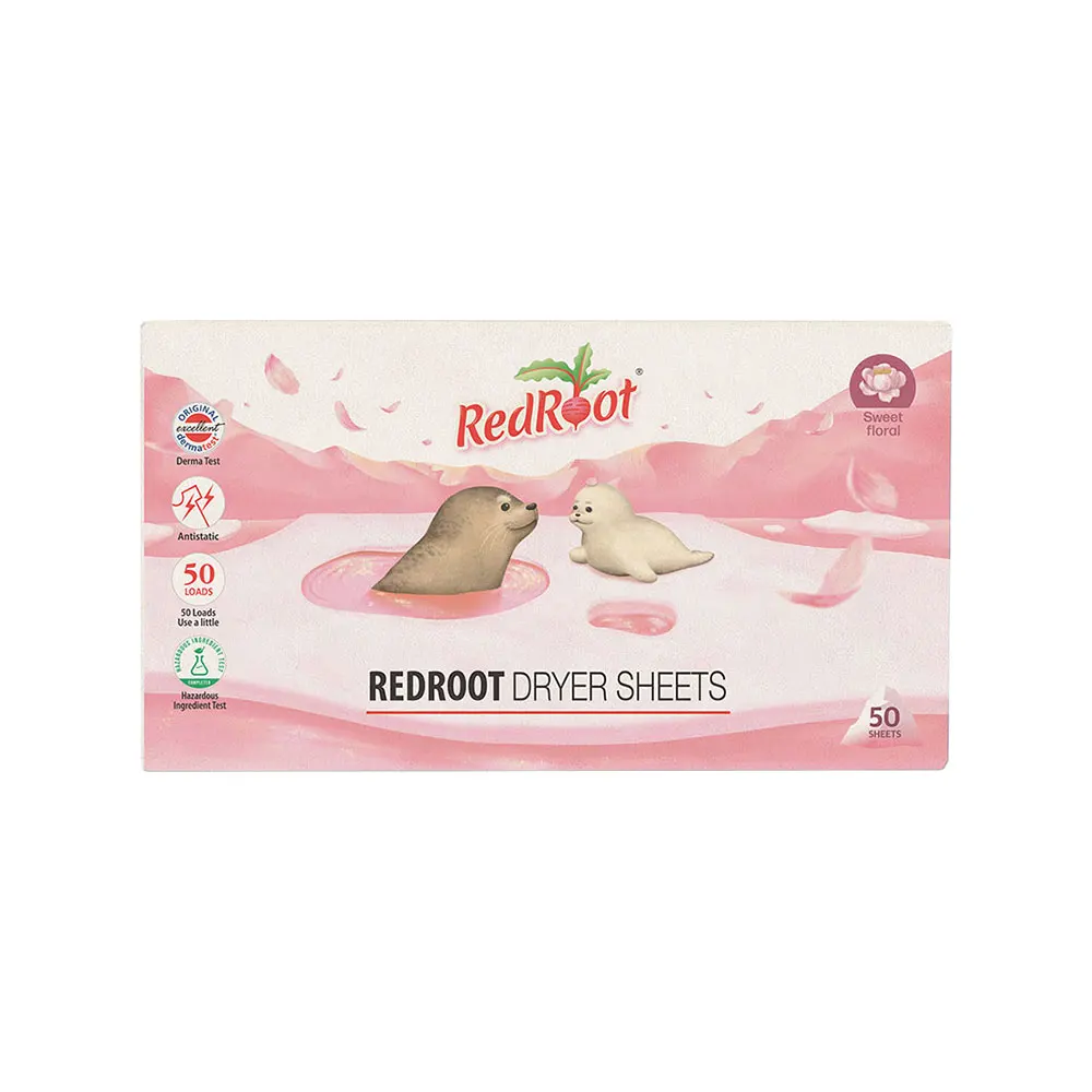 Newborn Baby Products RedRoot Dryer Sheets_Sweet Floral Anti-static Fabric Put in Dryer and Run Baby Skin Health care
