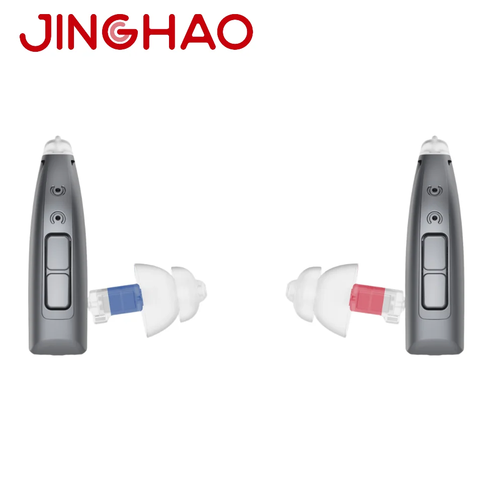 JINGHAO DW3 Grey Hearing Aids Rechargeable Medical Bluetooth OTC Self Fitting Hearing Aid For The Deaf