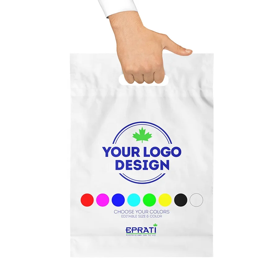 High Quality Biodegradable Low Price Die Cut Handle Bag with Logo for Pharmacy Hospital Use for Medicine Packaging from Turkey