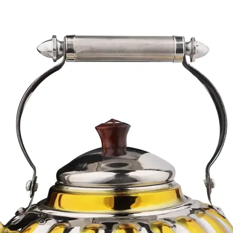 Ajwa Marhba Yellow Color Stainless Steel Tea Kettle Teapot Cookware Vintage Boiling Kettle All Kind of Steel Kettles Available