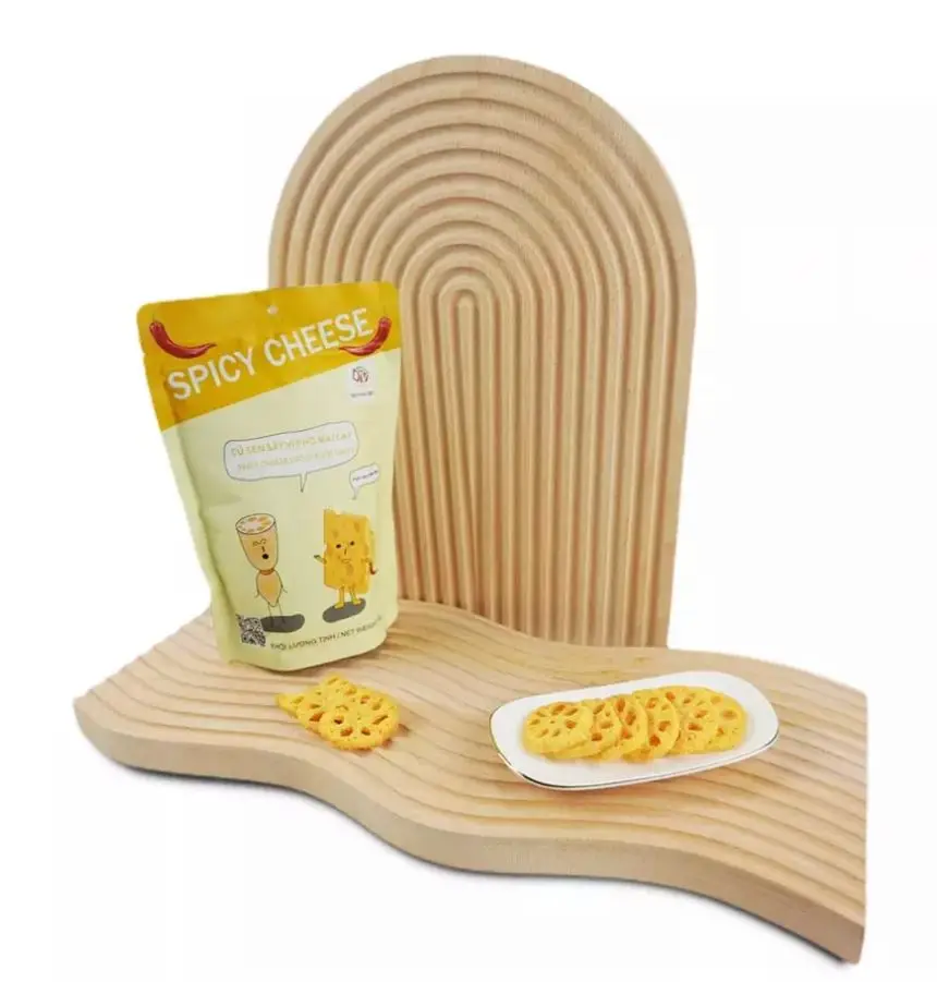 Taste Delicious Crispy ISO Certificate Carton Package Customized ODM/OEM Vietnam snacks Spicy Cheese Lotus Root