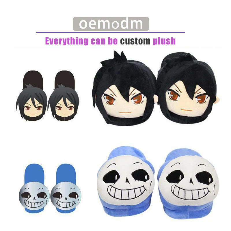 Wholesale Custom Design Made Cute Funny Soft Stuffed Animal Custom Plush Cartoon Slippers for Children kawai plush toys