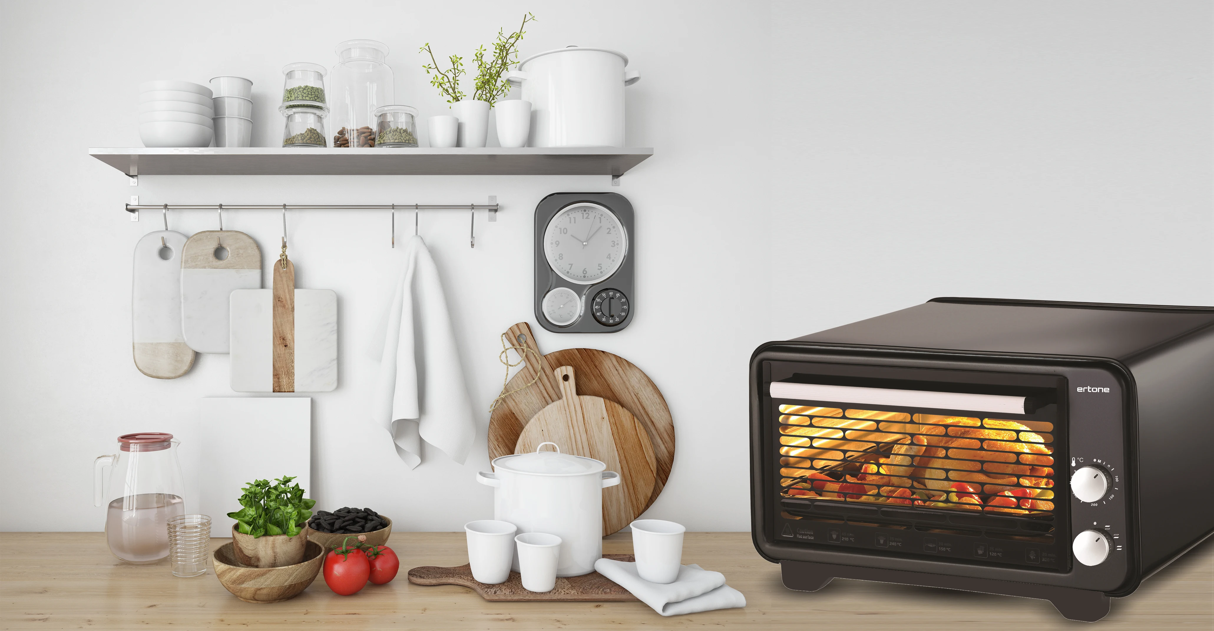 Hausberg / High Quality Electric Mini Oven / 36 L Interior Volume / Cr-Ni Grill / Long Lasting Resistance