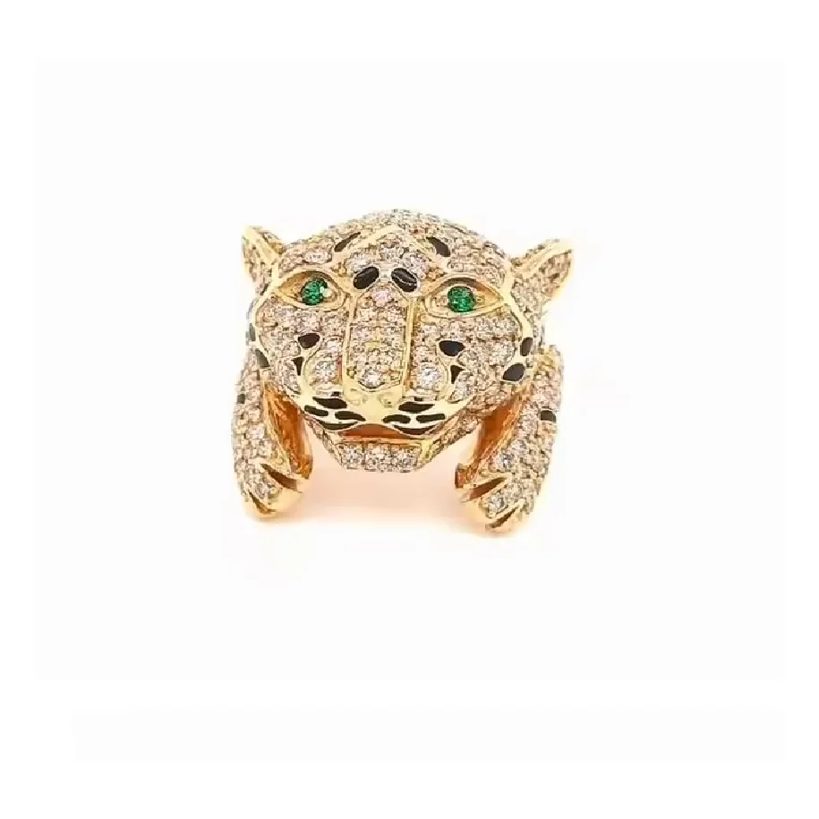 Bulk Sale Diamond Tiger Ring Online In India Hip Hop Jewelry Tiger Head Real Diamond Rings Diamond Unique Design Tiger Head Ring