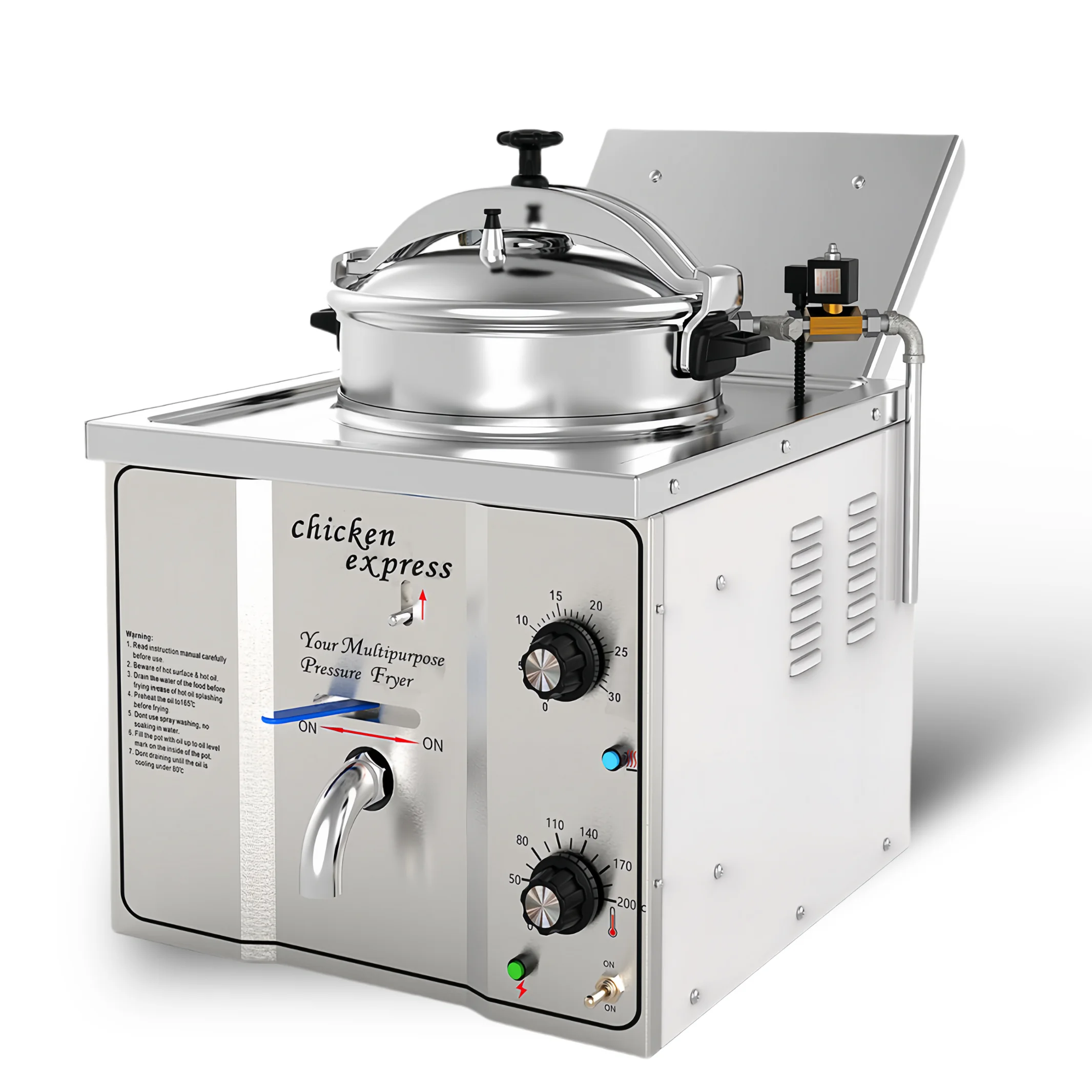 TENSHINE 3kw Table Top Electric Pressure Fryer 16L Pressure Fryer for Commercial Chicken Frying