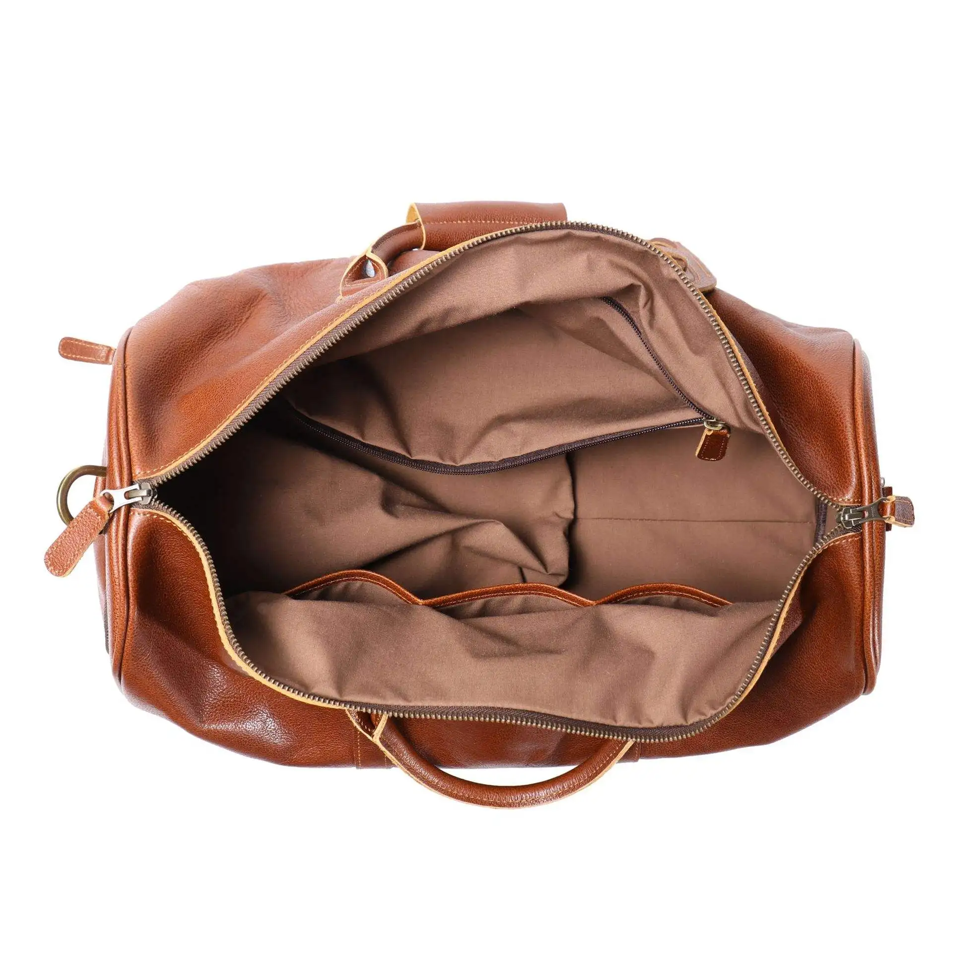 Genuine Leather Shoes Compartment Travel Overnight Duffle Bag Men Women | Custom Made Travel Genuine Leather Duffel Bags