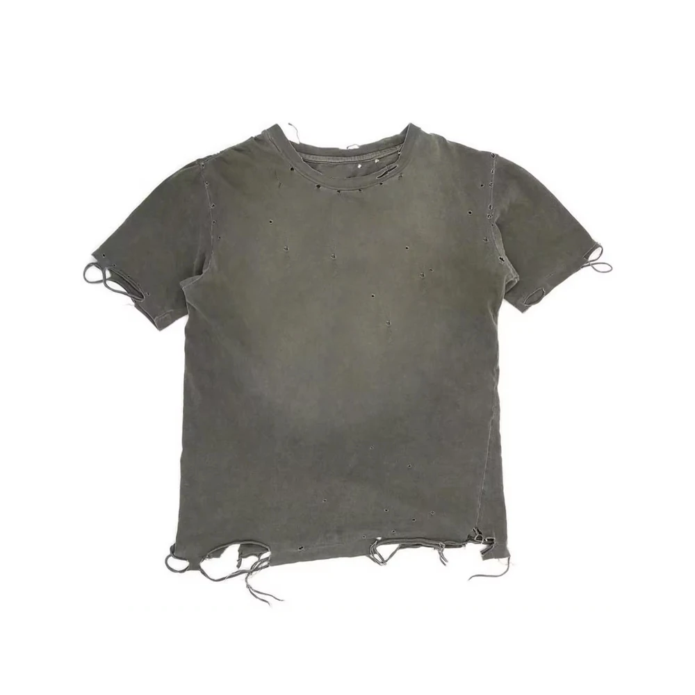Custom Logo and Brand Name Men Distressed Cotton Fabric T-Shirt With Acid wash Vintage T-shirts For Man