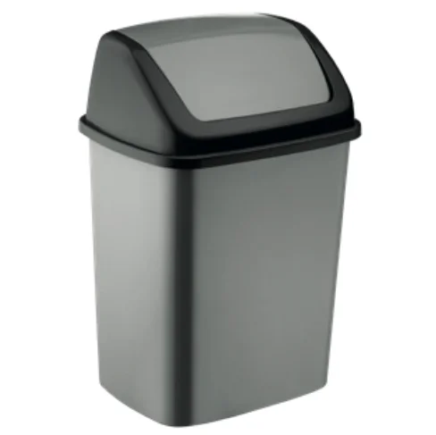 AFOSSA 32L(8.4Gal) Compact Plastic Trash Can with Swing Lid for Kitchen Countertops or Bathroom Small Spaces Durable and Easy