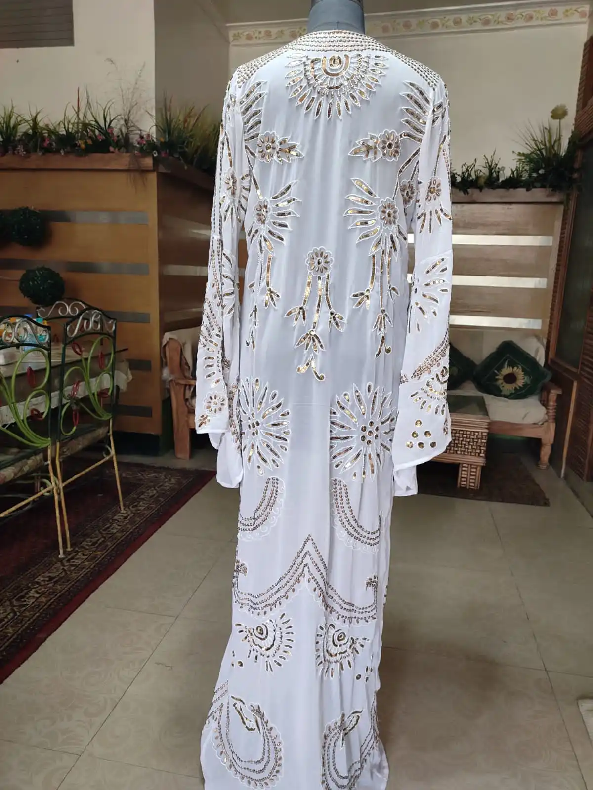 Designer Islamic Women clothing Dubai Style Hand Embroidery Handmade Beaded Abaya Evening Dress for stylish wear