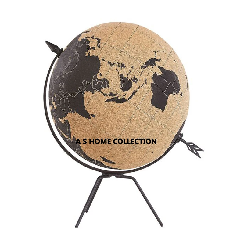 metal large Size Antique Finishing Metal Base For Home & Office Decor Educational Purpose world map globe