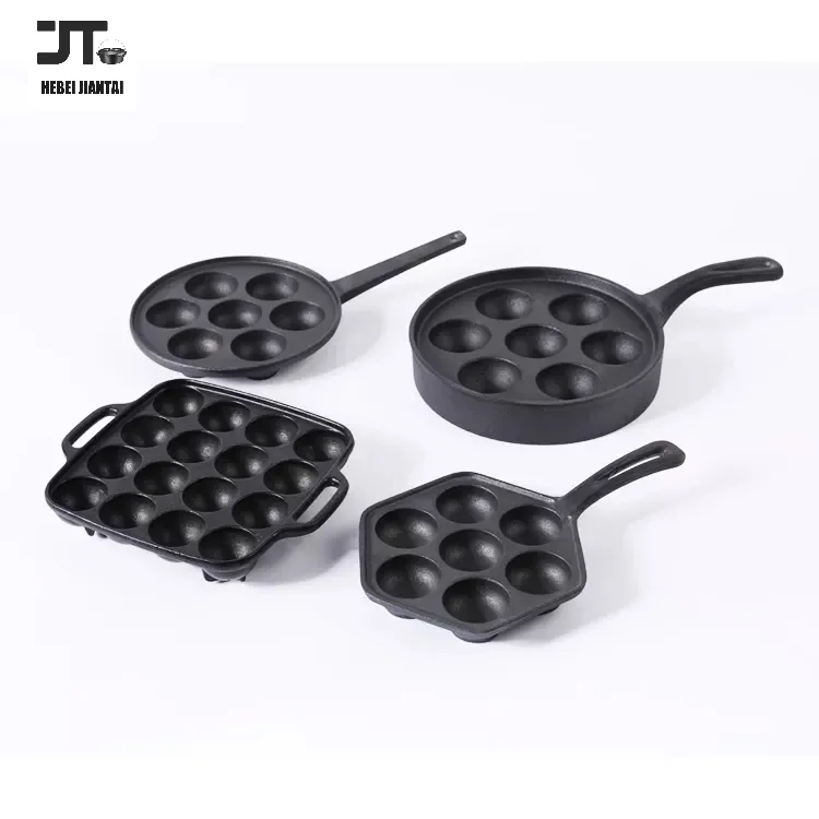 Japanese Cast Iron Takoyaki Maker Grill Pan, 16 Holes, Compatible with Gas Stoves and Induction Safe, Nonstick Coating Cookware