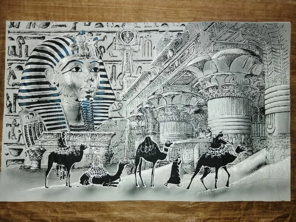 Wallpaper  Ancient Egyptian  Papyrus painting Top quality Home Decoration Hand Painting Art