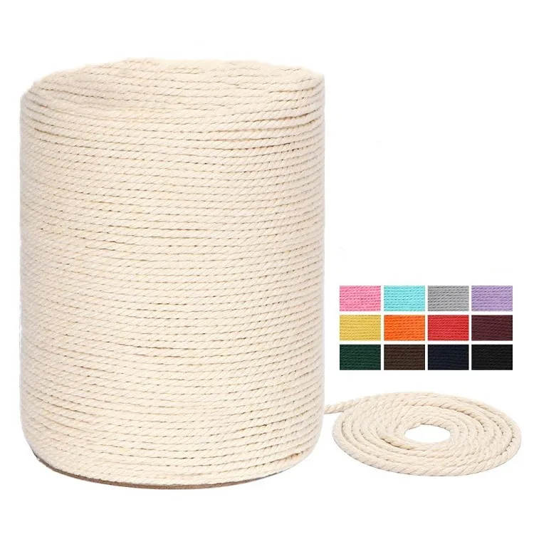 Diy Hand Woven Rope colored cotton rope 3MM 4MM 5MM DIY Recycled Macrame cotton rope