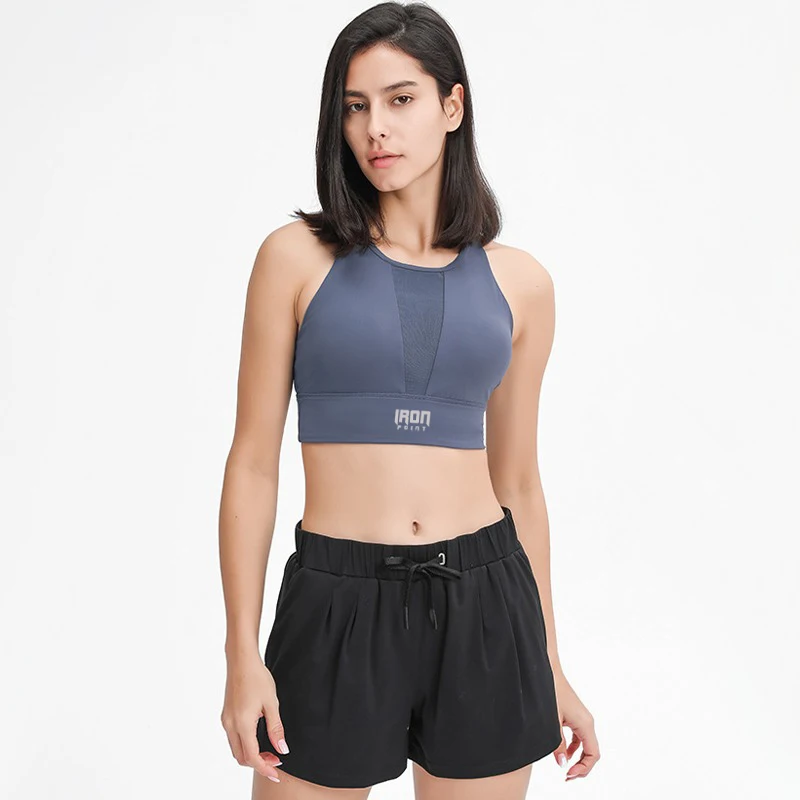 2023 New Design Cropped High Impact Breathable Fitness Adjust Yoga Sports Bra Tops For Women