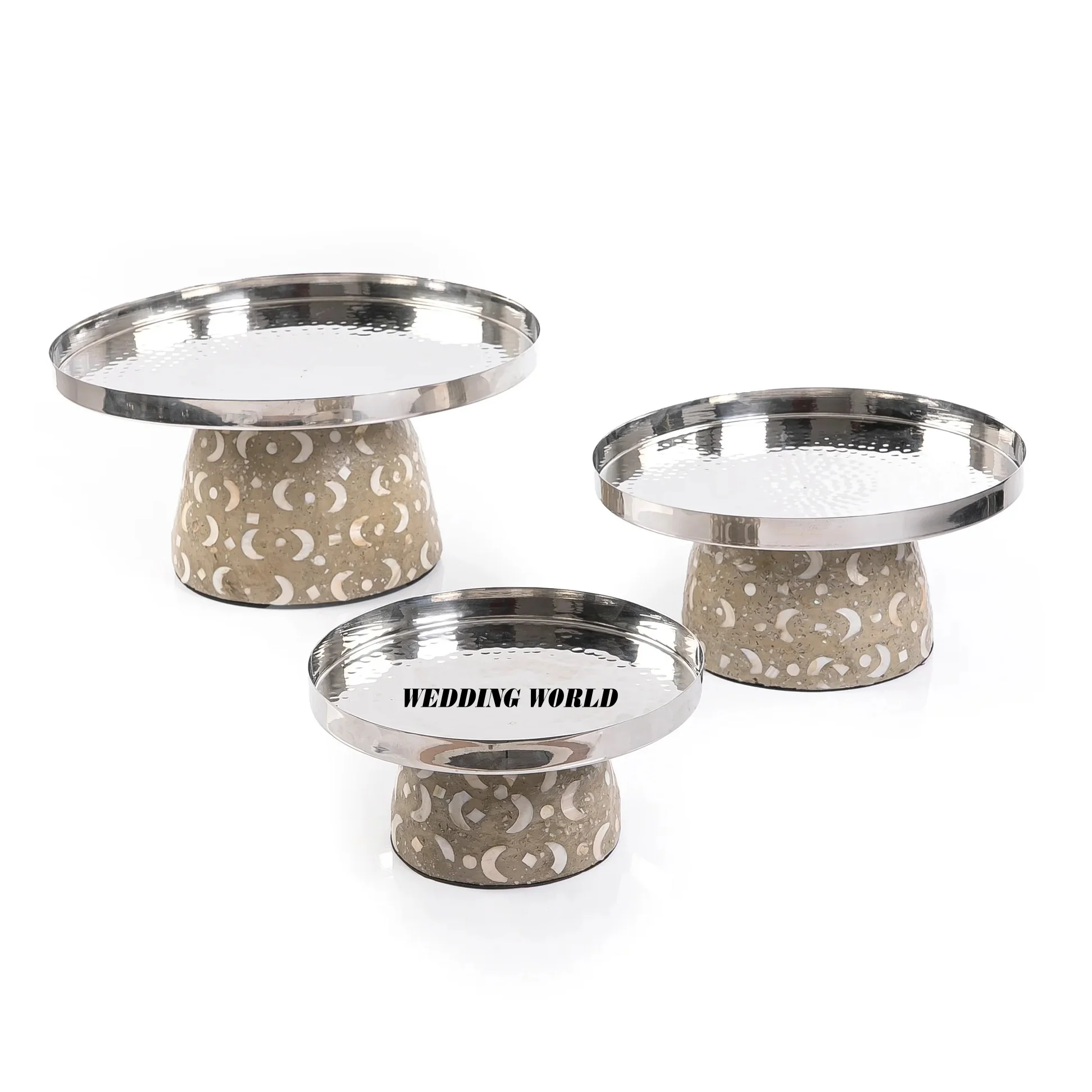 Set of Three Metal Chocolate Bowl Traditional Design Handmade New Dessert Stand Classic Stylish fancy new Chocolate Bowl