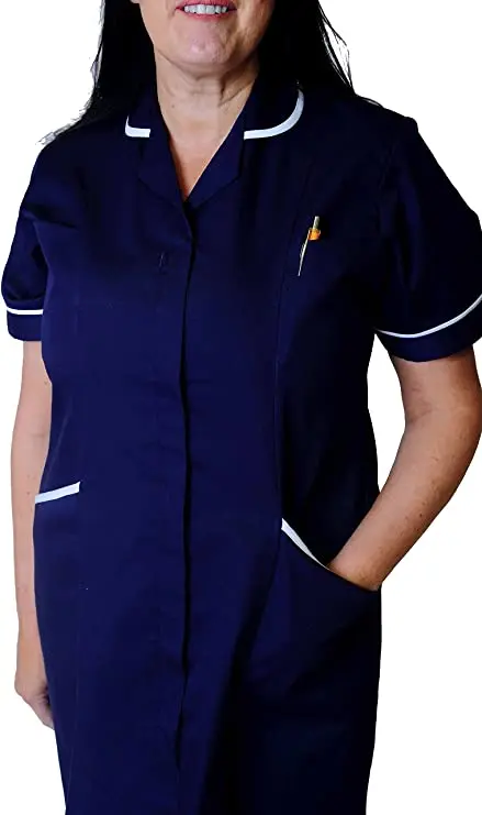 Woman Healthcare Dress Tunic Nurses Uniform Medical Dental Therapist Dress