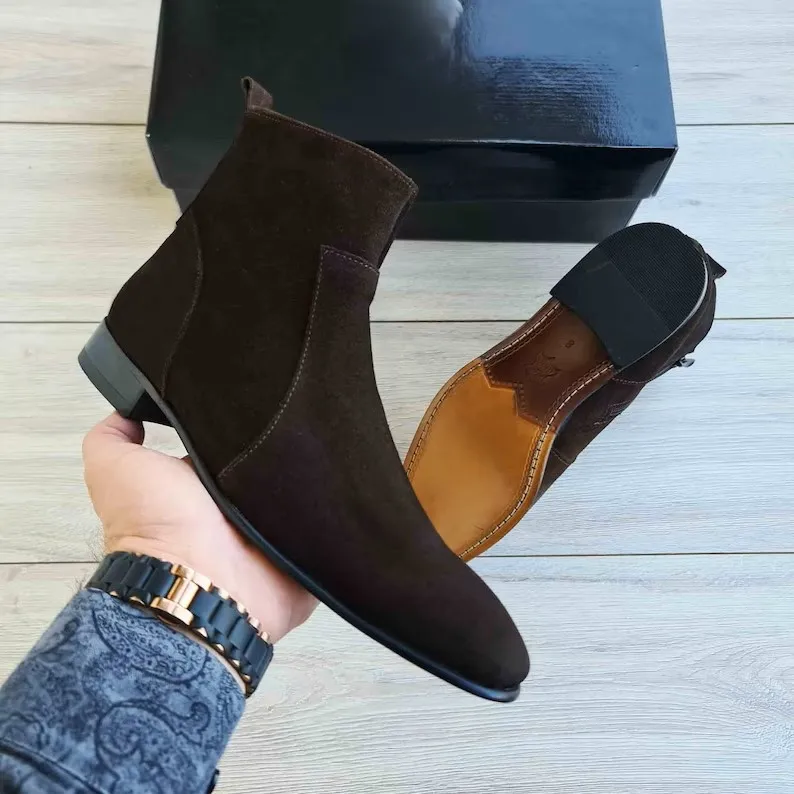 High Quality Comfortable Genuine Leather Ponton Boot for Men Custom Made China Safety Ankle Height Chelsea Western Style Winter