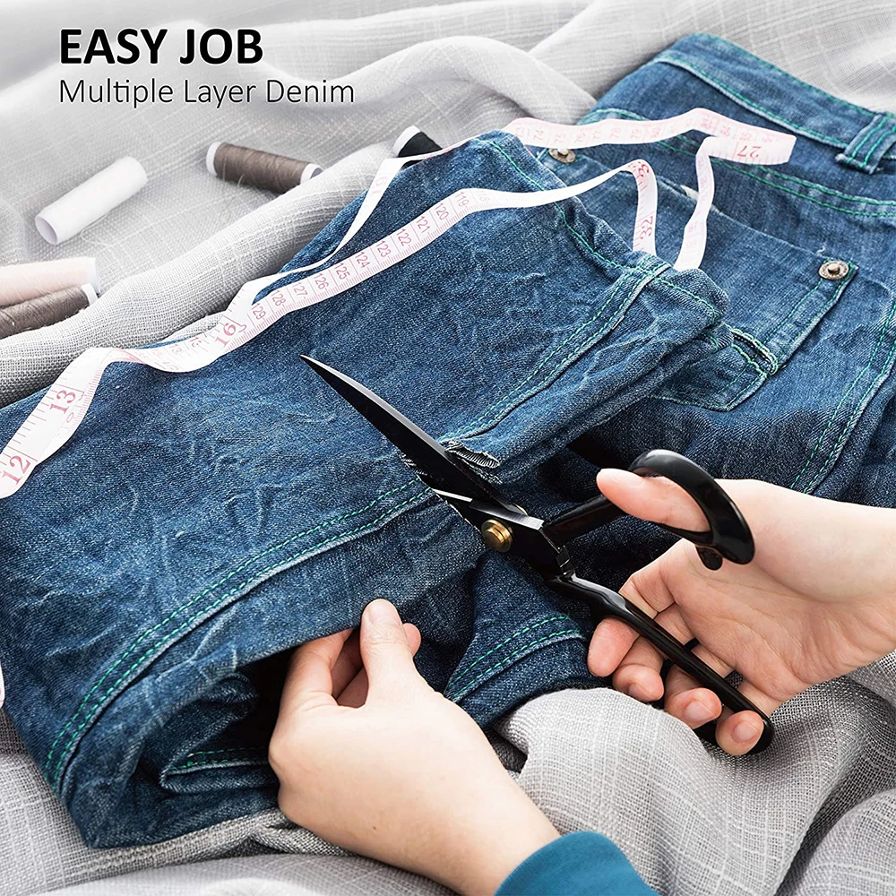 Professional Tailor Scissors 9 Inch for Cutting Fabric Heavy Duty Scissors for Leather Cutting Industrial Sharp Sewing Shears