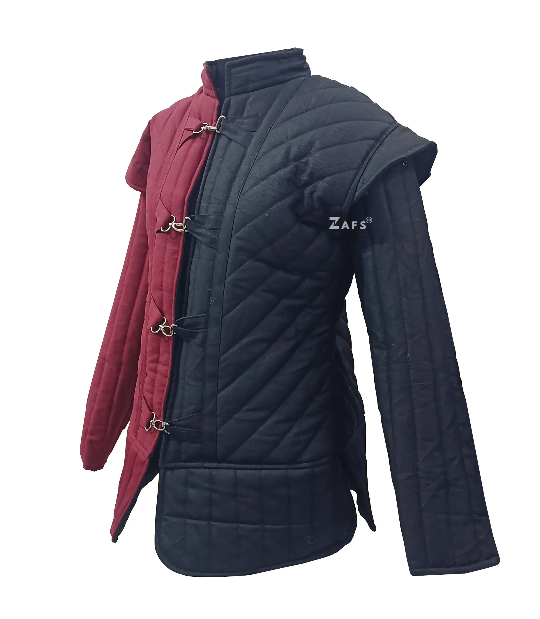 Medieval Gambeson Full Sleeve Aketon Jacket Thick Padded Renaissance Armor Style Cotton Fabric Coat Stylish Costume Renaisssance