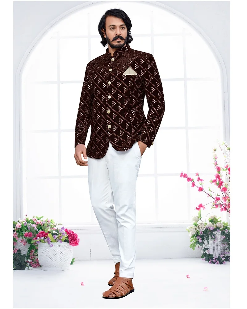 Men Jodhpuri Suits Indian Wedding Stylish Black Coat Suits
