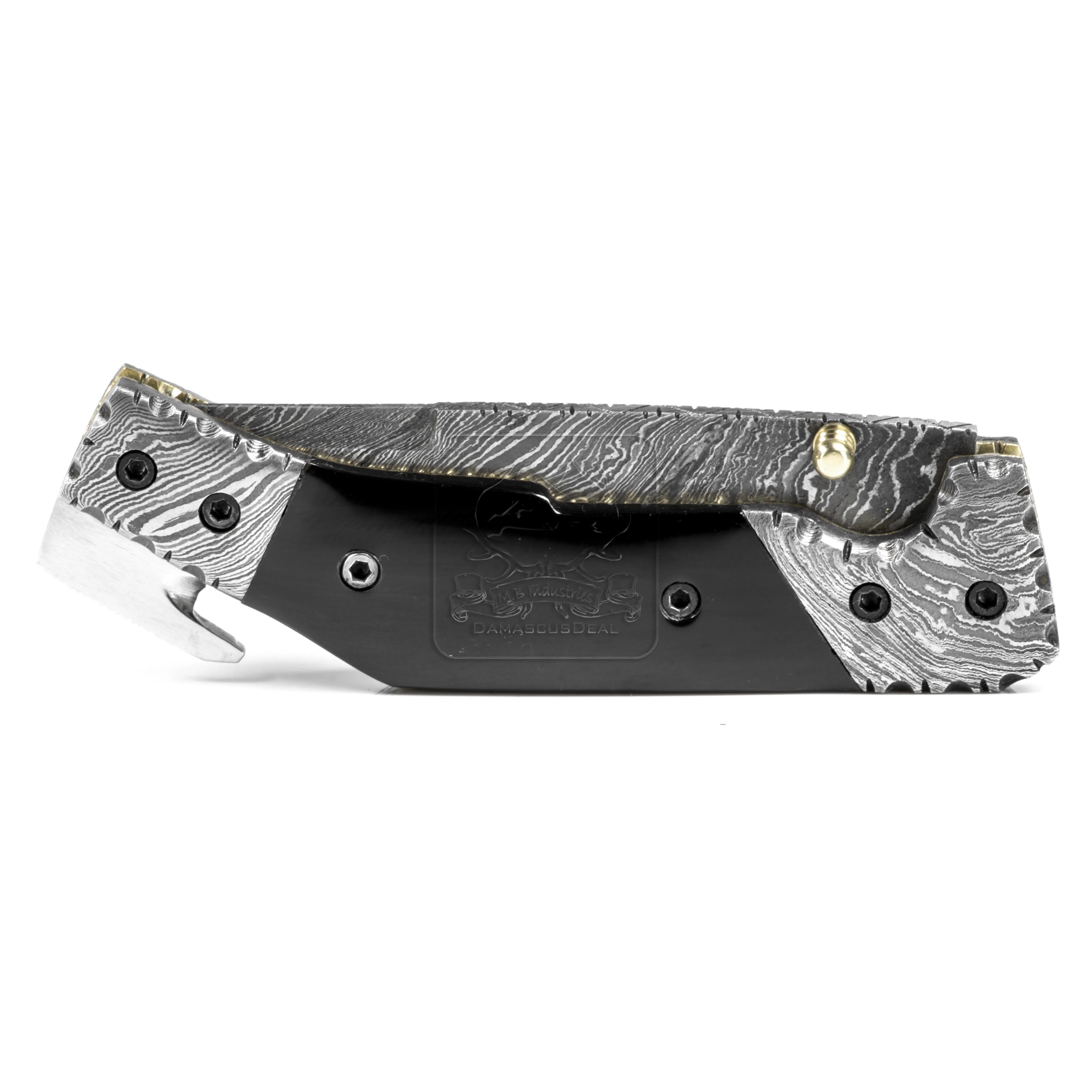 Damascus Steel Folding Knife DD-FK-652 Handmade Pocket Knife Outdoor Survival Hunting Knife Multi Tool Bushcraft Camping