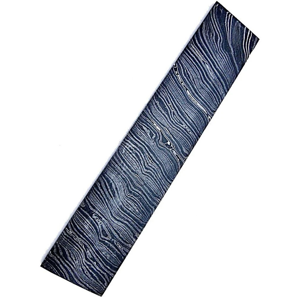 Custom Handmade Damascus Steel Billet Blank Blade Making Bar with Beautiful Black Ring Pattern