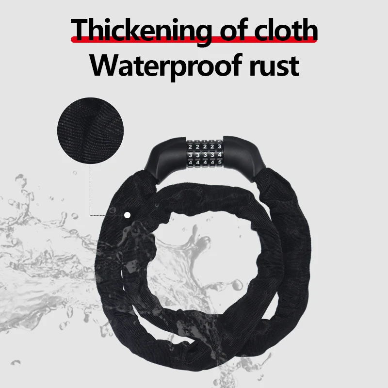 SENDE Outdoor 5-digit Bicycle Accessories Lock Bike Anti-Theft Motorcycle Bicycle Chain Lock combination bicycle lock