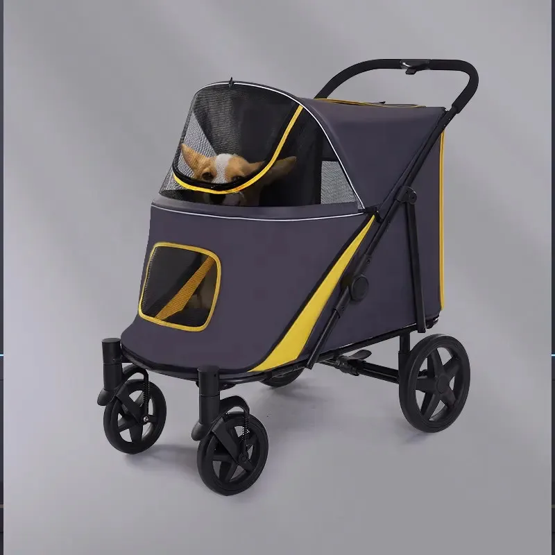 Large Space But Lightweight Travel Outdoor With Basket Pet Stroller For Large Dogs Wholesale Factory