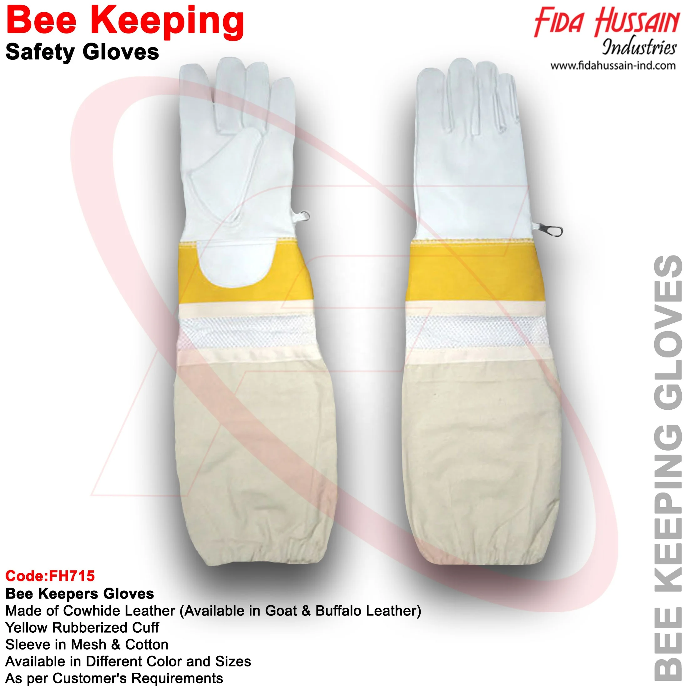 Hot Selling Wholesale Beekeeping Gloves 2024 Top Quality Premium Cowhide Leather Protective Gloves Leather gloves from Pakistan