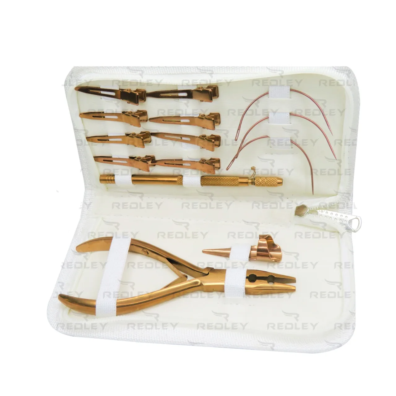 Hand Tied Hair Extension Tool Kit Set With Needle Professional Hair Extension & Beading Tool Kit Plier With Leather Pouch