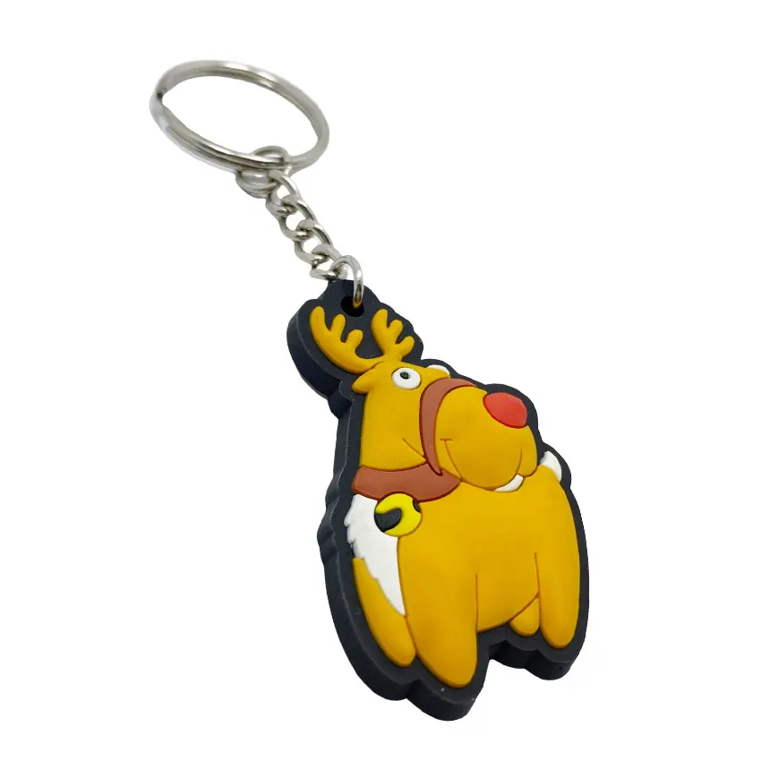 2D custom shaped 3D cubic soft PVC rubber duck keychain