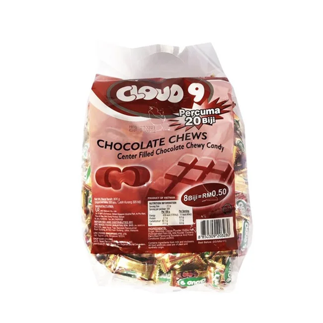 Top Sales Premium Quality Malaysia Wholesale Multi Colored Chocolate Sweet Tablet Candy Different Flavour Bag Packaging