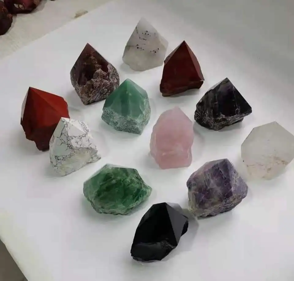 Natural Stone Lapiz Lazuli Top Polished Raw Point With Natural Base Crystal Point and Tower for Reiki & Decoration