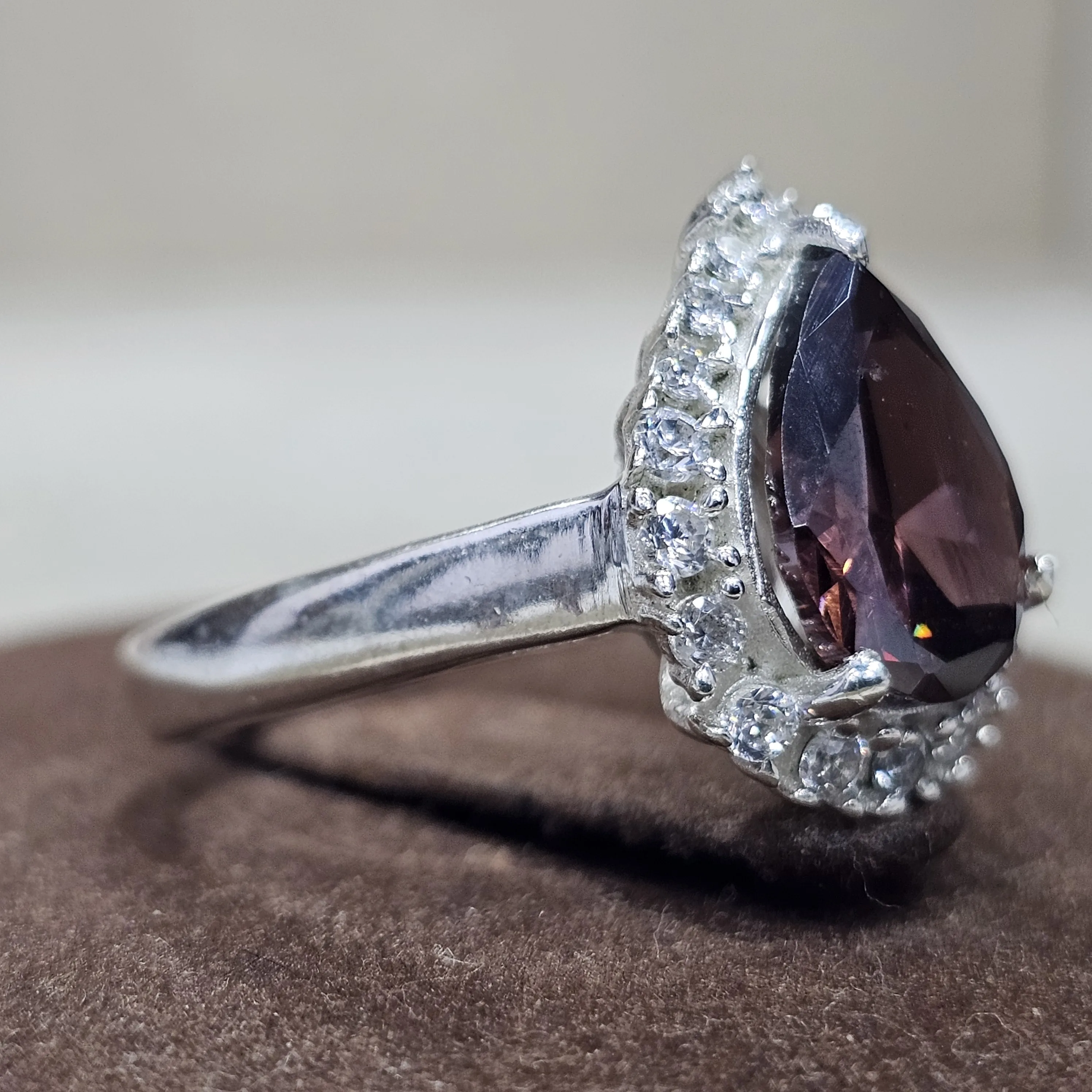 925 Sterling Silver Excellent Quality Handmade Designer Latest Trendy Ring With Teardrop Shape Nice Cut Moissanite Gemstone