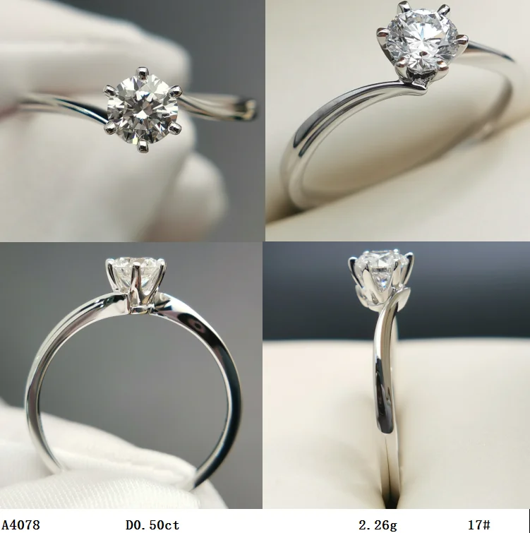 Color Twist Arm Ring IGI Lab-grown Diamonds for Wedding Band New Arrival Classic Style 6 Claws 14K Gold White Engagement Ring